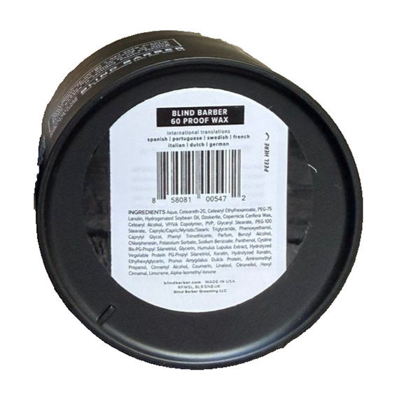 Blind Barber 60 Proof Hair Wax 2.5oz Tonka Bean Medium Hold – New - Picture 4 of 4